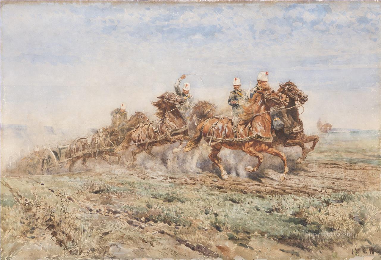 Soldati di fanteria a cavallo Enrico Coleman genre Oil Paintings